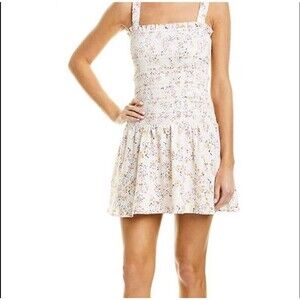 Ali & Jay Los Angles Smocked Top Sleeveless Floral Lined Mini Dress Size M